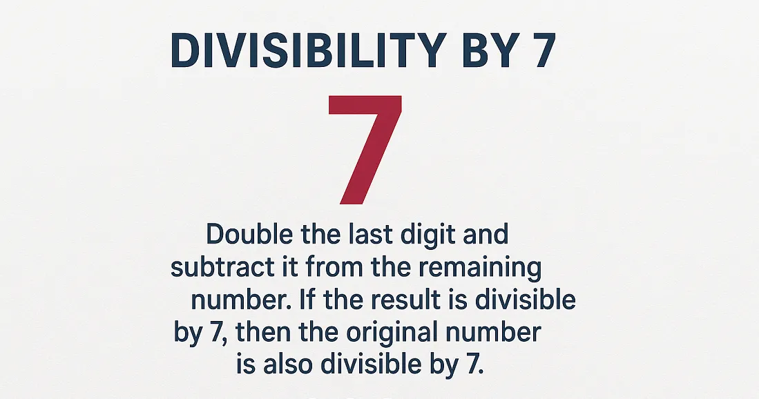 Divisibility Rule for 7 – 3 Different Methods Explained with Examples